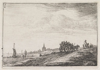 KG 04527
<br/>
Landschap met wagen op de weg naar Scheveningen
<br/>
<em>Waterloo, Anthonie, (1609-1690)</em>